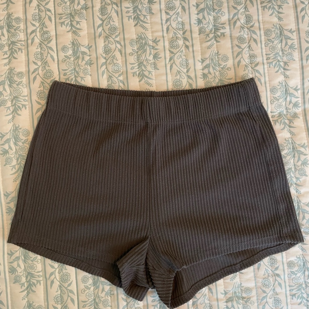 Garage Dark Gray Ribbed soft Shorts